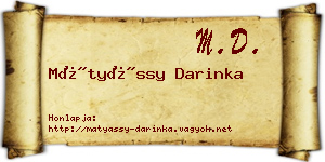 Mátyássy Darinka névjegykártya